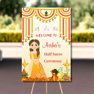 Poster Panneau d'accueil Half Saree Sari Demi-Sari