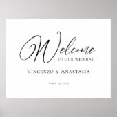 Poster Panneau d'accueil mariage moderne, élégante callig (Devant)