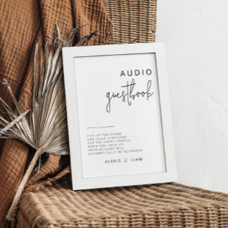 Poster Panneau d'accueil Mariage noir et blanc modifiable