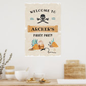 Poster Panneau d'accueil pirate, soirée pirate (Cuisine)