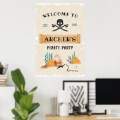 Poster Panneau d'accueil pirate, soirée pirate (Bureau à domicile)