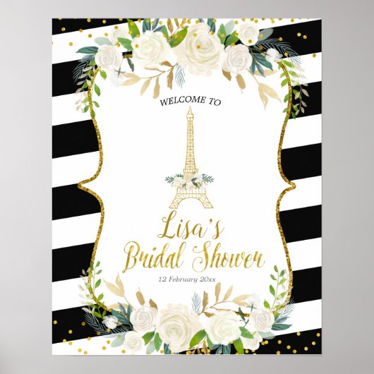 Poster Panneau d'accueil romantique à fleurs blanches de (Devant)