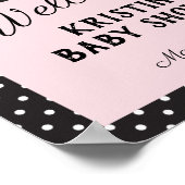 Poster Panneau d'accueil rose baby shower Ladybug (Coin)