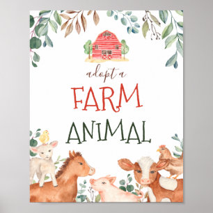 Poster Panneau d'adoption d'animaux de ferme Fête de la f