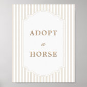 Poster Panneau d'adoption de cheval à rayure marron neutr (Devant)
