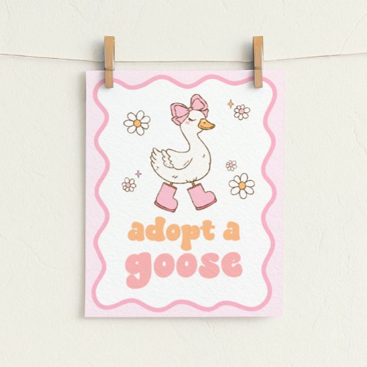 Poster Panneau d'adoption d'une oie