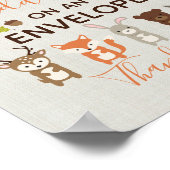 Poster Panneau d'adresse de retour du Baby shower Woodlan (Coin)