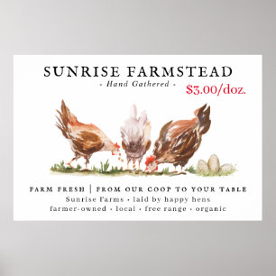 Poster Panneau d'affaires pour la vente d'œufs frais de l