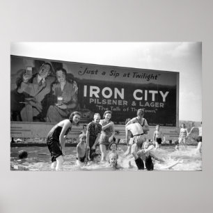 Poster Panneau d'affichage de la bière, 1938