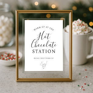 Poster Panneau d'affichage de la station de chocolat chau