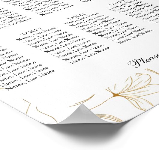 Poster Panneau d'affichage du plan de table de 10 tables  (Coin)