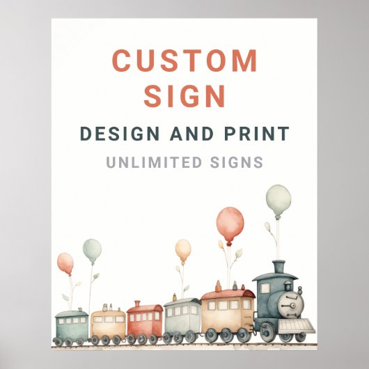 Poster Panneau d'affichage personnalisé Birthday Train (Devant)