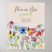 Poster Panneau d'affichage pour bar à fleurs de mariage F (Devant)