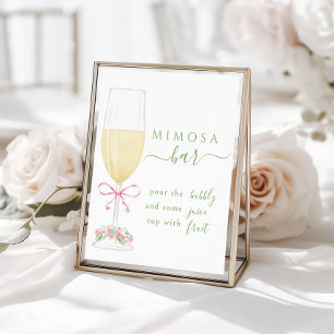 Poster Panneau d'affiche de bar Mimosa au Champagne Flora