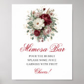 Poster Panneau d'affiche de bar Mimosa Boho raffiné borde (Devant)
