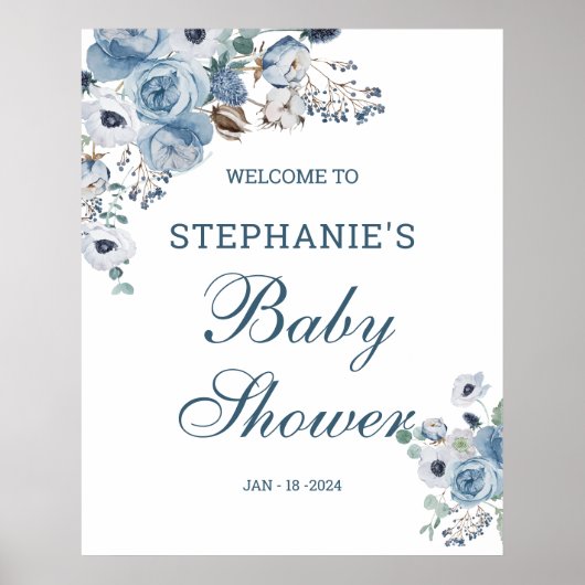 Poster Panneau d'affiche de bienvenue du Baby shower Flor (Devant)