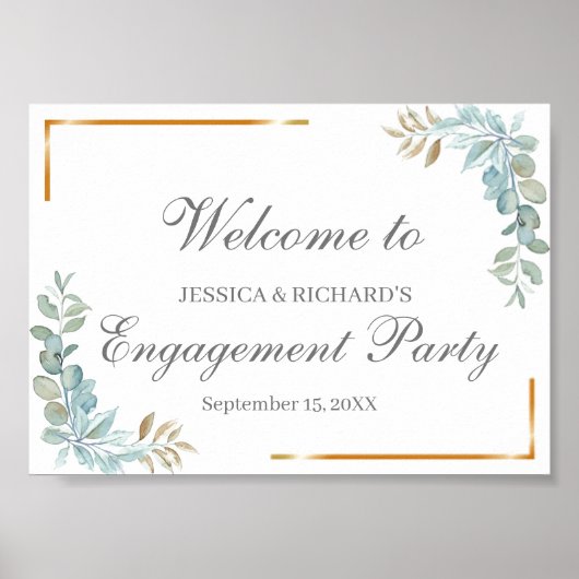 Poster Panneau d'affiche de bienvenue du Fiançailles d'aq (Devant)