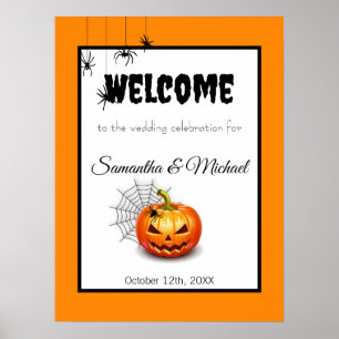 Poster Panneau d'affiche de bienvenue du Mariage d'Hallow