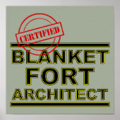 Poster Panneau d'affiche de Blanket Fort Architect Funny (Devant)