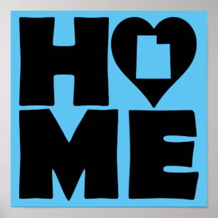 Poster Panneau d'affiche de l'Utah Home Heart State