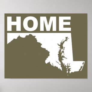 Poster Panneau d'affiche de Maryland, maison loin de l'Ét