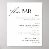 Poster Panneau d'affiche de menu de bar de mariage minima (Devant)