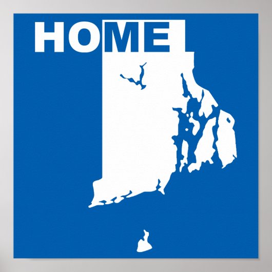 Poster Panneau d'affiche de Rhode Island, maison loin de (Devant)