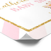 Poster Panneau d'affiche Elephant Baby shower Girl rose W (Coin)