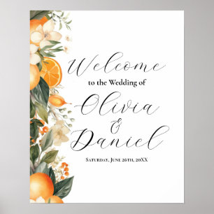 Poster Panneau d'affiche Mariage de bienvenue Oranges de 