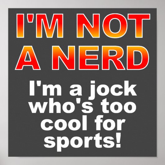 Poster Panneau d'affiche nerd Jock Funny (Devant)