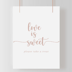 Poster Panneau d'amour de calligraphie en or rose est dou