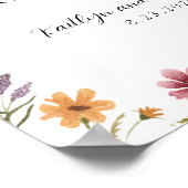 Poster Panneau d'amour de fleur sauvage est doux, veuille (Coin)