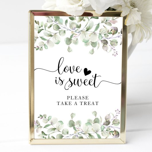 Poster Panneau d'amour de l'eucalyptus à l'aquarelle de v