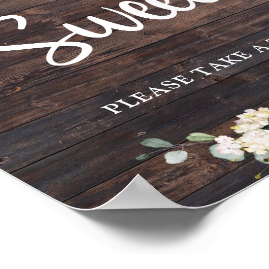 Poster Panneau d'amour doux avec feuillage verdure boho r (Coin)