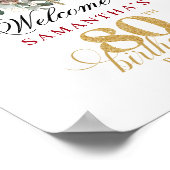 Poster Panneau d'anniversaire 80 ans eucalyptus botanique (Coin)