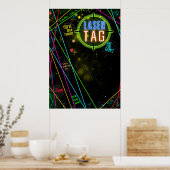 Poster Panneau d'anniversaire à faisceaux de lumière de c (Cuisine)