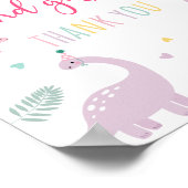 Poster Panneau d'anniversaire Boho rose Dinosaur cartes e (Coin)