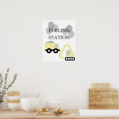 Poster Panneau d'anniversaire de construction de camions  (Cuisine)