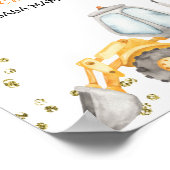 Poster Panneau d'anniversaire de la construction jaune (Coin)