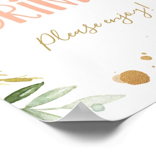 Poster Panneau d'anniversaire Drinks Cheers Miss Onederfu (Coin)