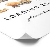 Poster Panneau d'anniversaire du camion de construction d (Coin)