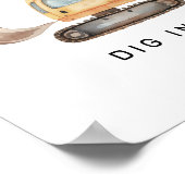 Poster Panneau d'anniversaire du camion de construction m (Coin)