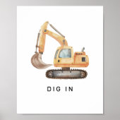 Poster Panneau d'anniversaire du camion de construction m (Devant)