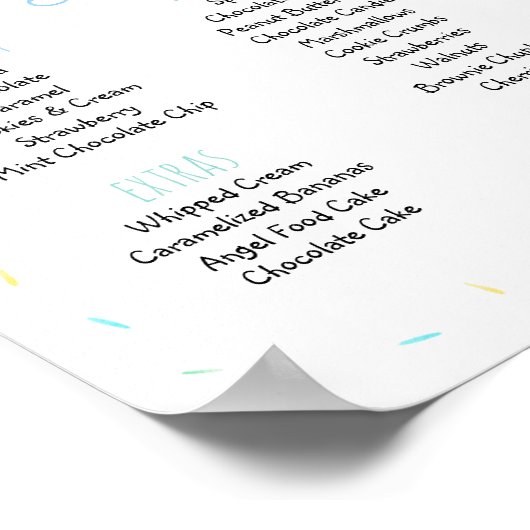 Poster Panneau d'anniversaire Editable Blue Ice Cream (Coin)