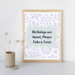 Poster Panneau d'anniversaire Flocon de neige d'hiver