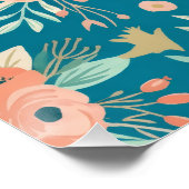Poster Panneau d'anniversaire floral pour fille (Coin)