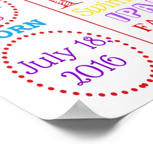 Poster Panneau d'anniversaire Monkey Duck Confetti (Coin)