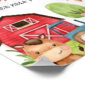 Poster Panneau d'anniversaire Red Barn Blue Tractor Farm (Coin)