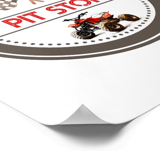 Poster Panneau d'anniversaire Red Quad Vit Stop (Coin)