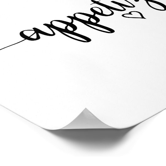 Poster Panneau d'apéritif simple en calligraphie noire (Coin)